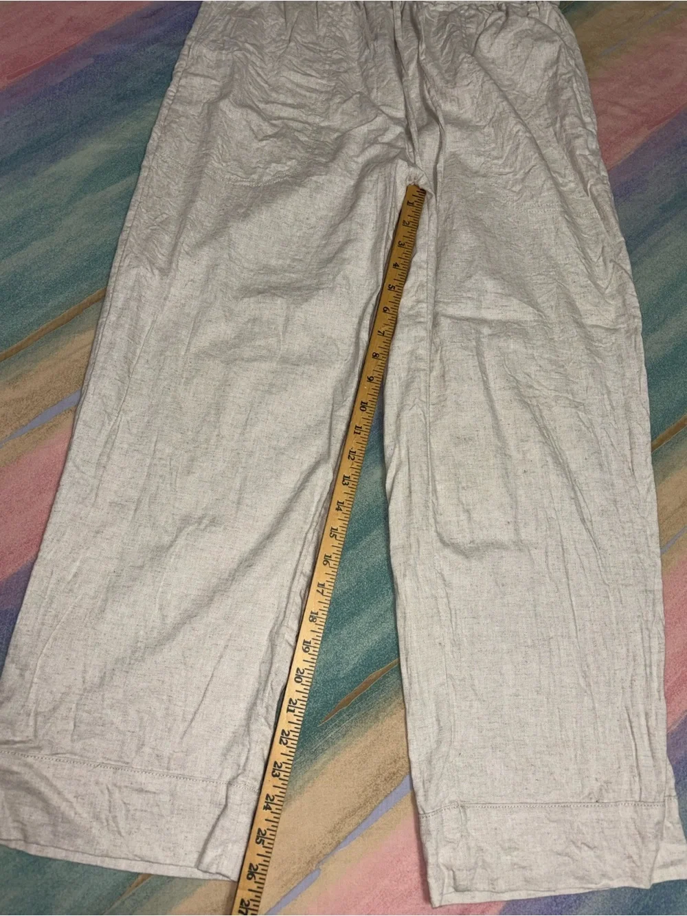 Banana Republic straight high rise Wide Leg  Pants Linen Blend Tan/Beige size M